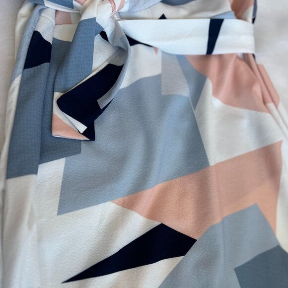 Multicolor Women's Geometric Summer Midi Dress Size Small - Picture 7 of 8